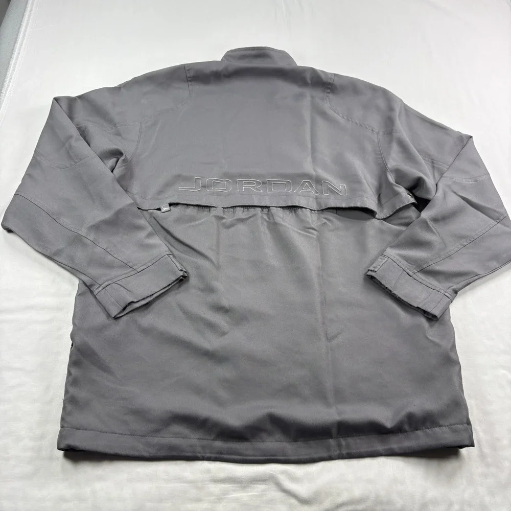 Air Jordan Track Jacket Mens Large Gray Full Zip Spell Out Big Logo Y2K